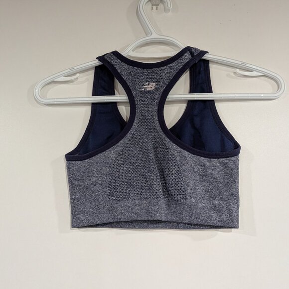 New Balance Space Dye Sports Bra White Navy Blue Size Small - Picture 4 of 4